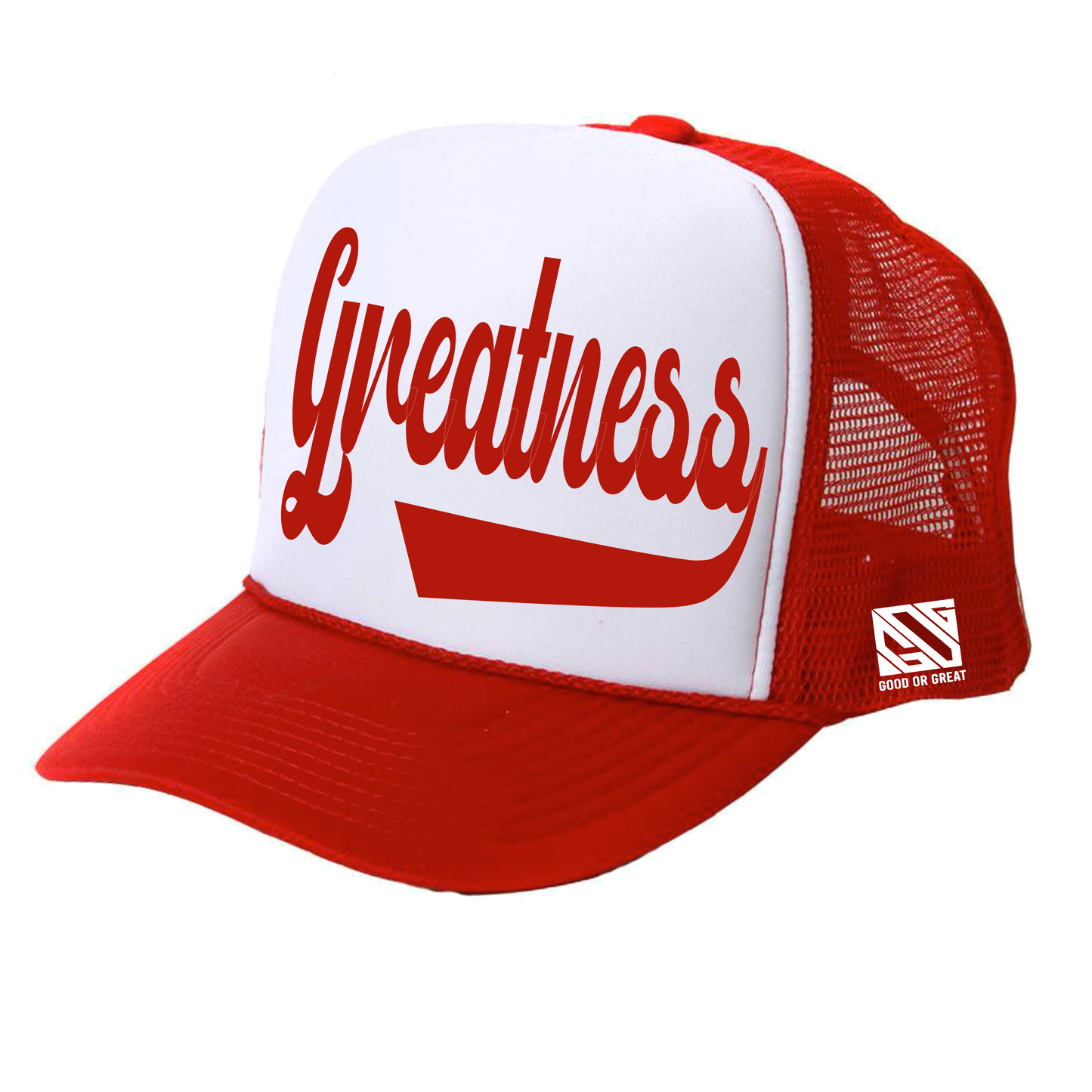 Greatness Trucker Hat (Red Glow In The Dark)