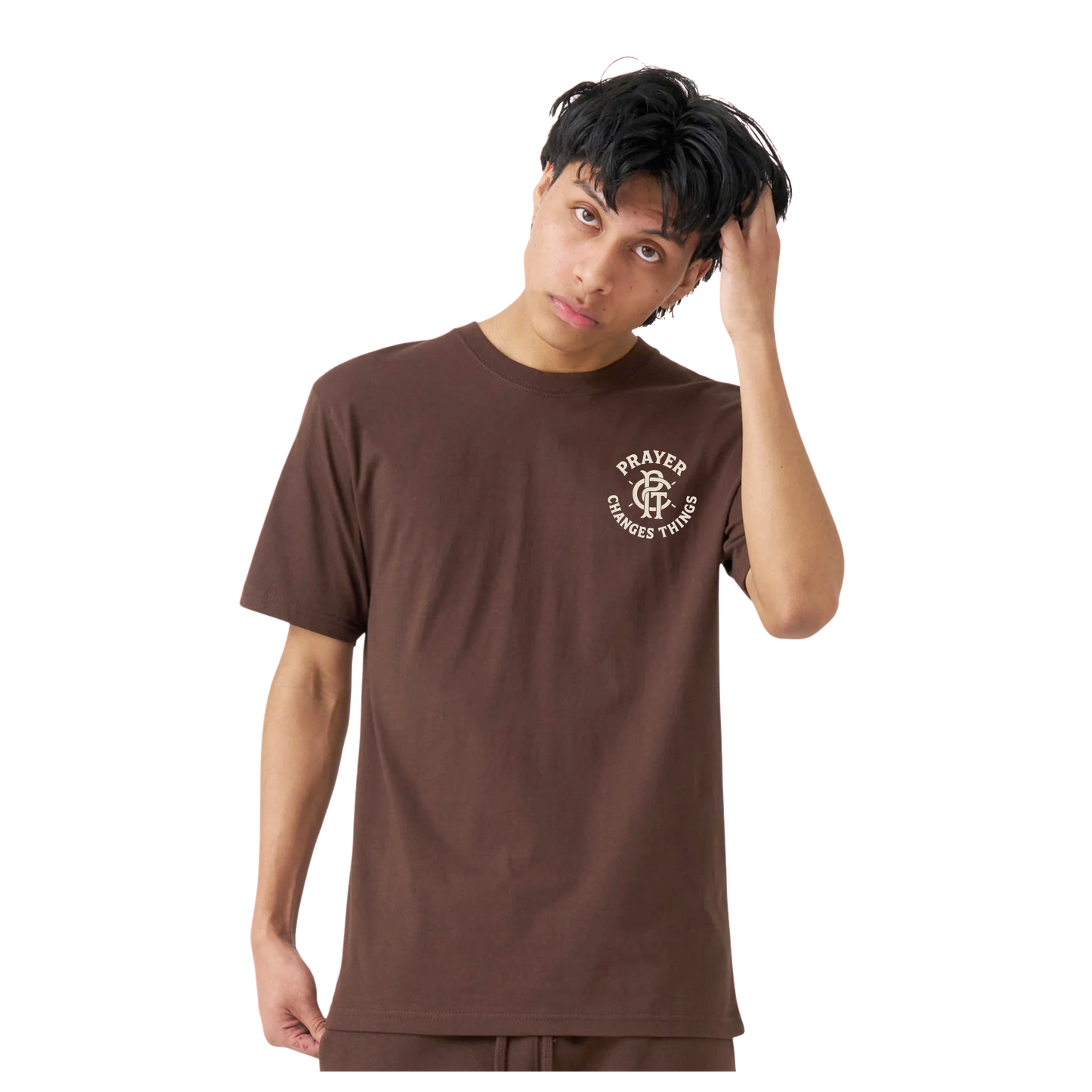 "Mocha" Prayer Changes Things Tee