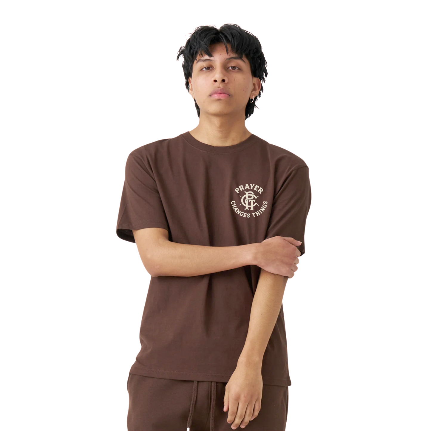 "Mocha" Prayer Changes Things Tee