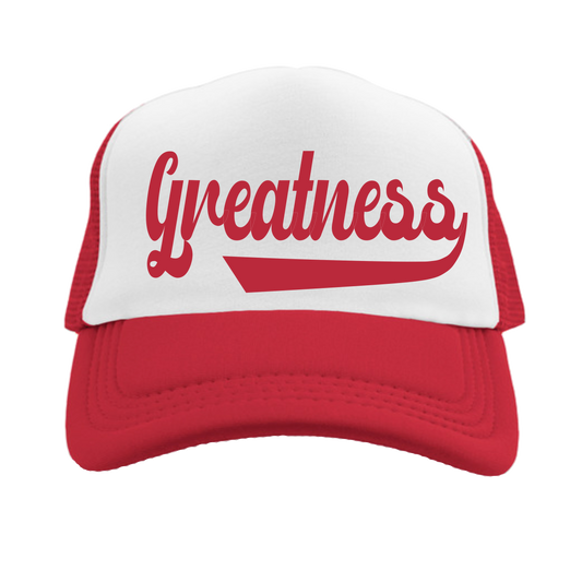 Greatness Trucker Hat (Red Glow In The Dark)