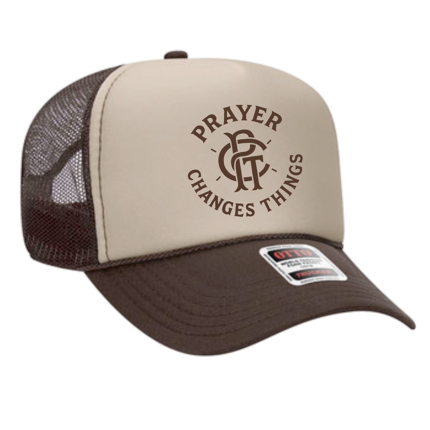 Prayer Changes Things Trucker Hat (S'mores)