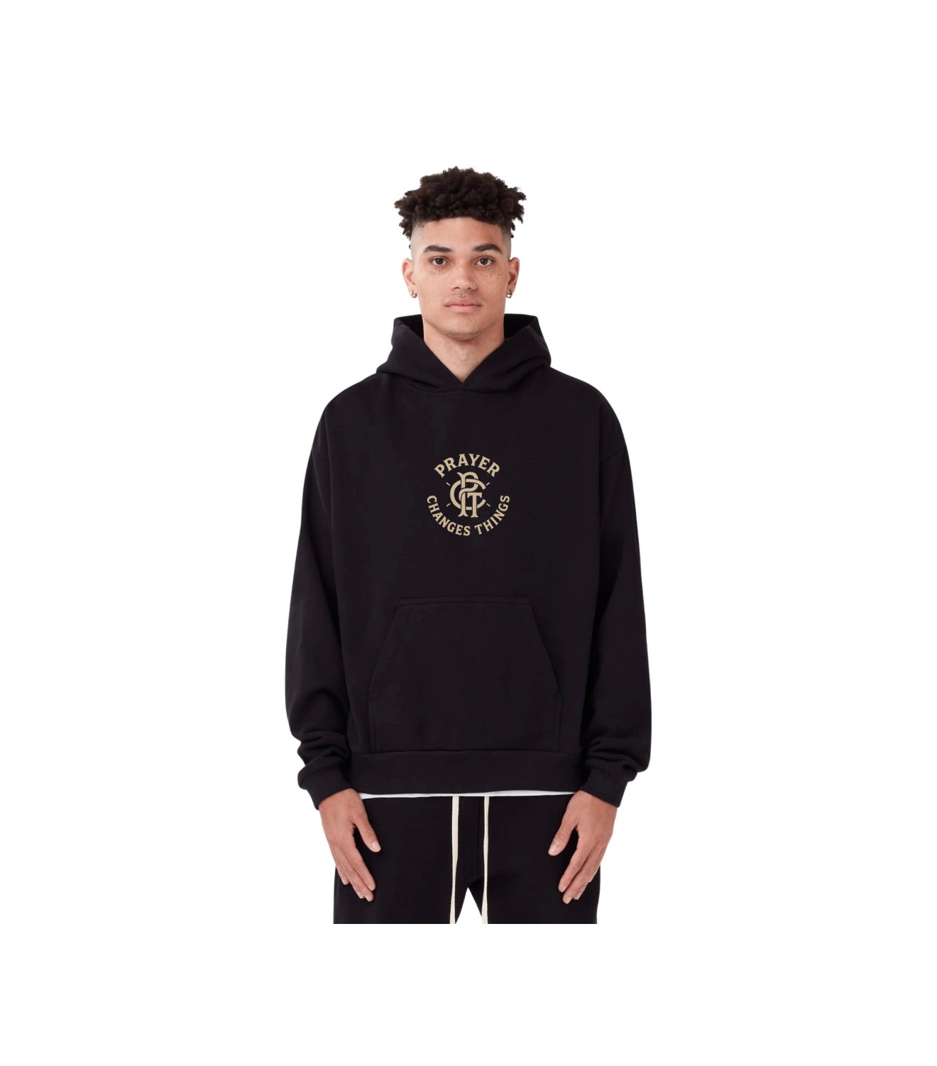 Prayer Changes Things Hoodie (Blk & Cream)