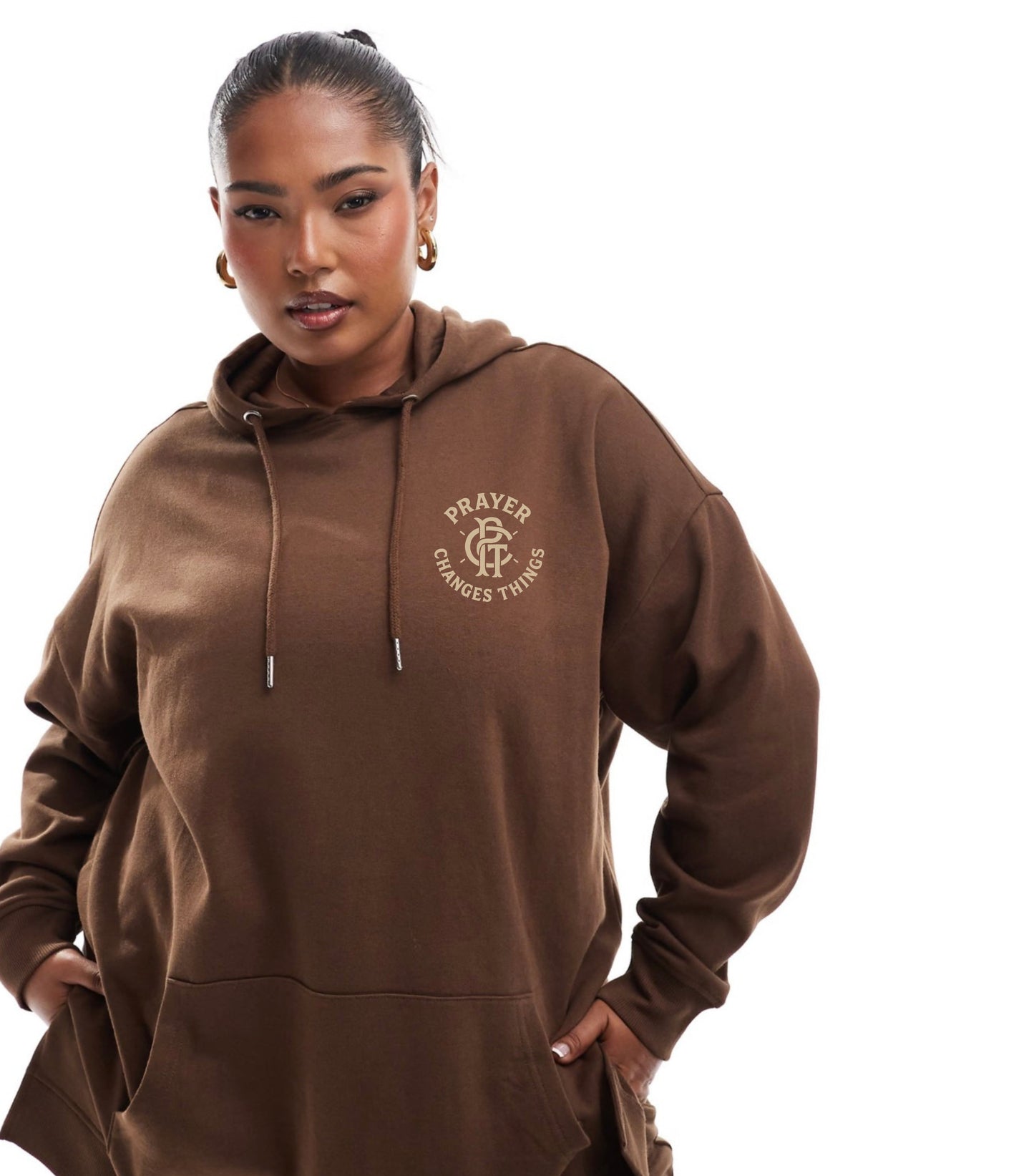 "Mocha" Prayer Changes Things Hoodie